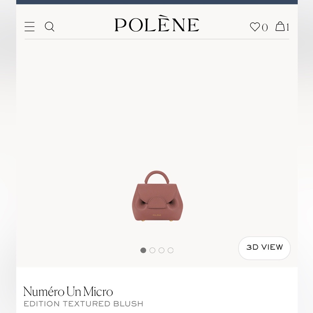 NIB NWT Polene Numero Un Micro Textured Blush Bag purse crossbody shoulder strap - Picture 4 of 13